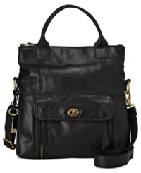 Shoulder this season's hottest trend with this take-anywhere tote from Fossil. Soft glazed leather, custom hardware and detail stitching add eye-catching detail, while the ultra-spacious interior makes it the perfect choice for running errands or weekend escapes. Shoulder this season's hottest trend with this take-anywhere tote from Fossil. Soft glazed leather, custom hardware and detail stitching add eye-catching detail, while the ultra-spacious interior makes it the perfect choice for running errands or weekend escapes.
