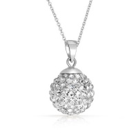 Bling Jewelry Necklace Pendant Inspired by Shamballa Jewels Clear Crystal 12mm Bling Jewelry Necklace Pendant Inspired by Shamballa Jewels Clear Crystal 12mm