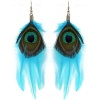 5 1/4 4 Feather Includes Peacock Eye Earrings In Turquoise