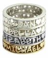 Macy Stackable Name Ring with Frame in Sterling Silver, finger sizes 4 to 9