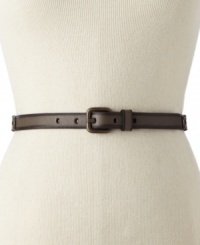 Details make all the difference. Fossil spices up the classic skinny belt with hinges and worn hardware. Details make all the difference. Fossil spices up the classic skinny belt with hinges and worn hardware.