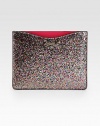 This sleek and compact iPad case is given an extra dose of sparkle with allover multicolored glitter. Coated in glitterFully lined8½W X 10H X ¾DImportedPlease note: iPad® not included.