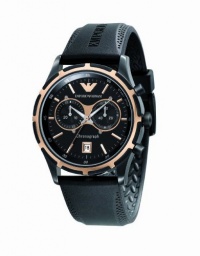 Emporio Armani Quartz, Black Dial with Black Rubber Strap Band - Men's Watch AR0584 Emporio Armani Quartz, Black Dial with Black Rubber Strap Band - Men's Watch AR0584