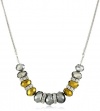 Nine West Metallic Affair Hematite and Silver-Tone Beaded Frontal Necklace