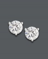 Simply breathtaking -- sparkling studs that go from day to evening effortlessly. Earrings feature round-cut, certified, near colorless diamonds (1-1/4 ct. t.w.) in a polished, 18k white gold setting. Approximate diameter: 1/5 inch.