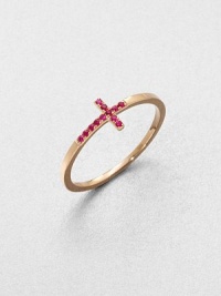From the Devout Collection. A rich, ruby cross on a 14k rose gold band. Ruby14k rose goldImported From the Devout Collection. A rich, ruby cross on a 14k rose gold band. Ruby14k rose goldImported