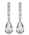 Take center stage with these head-turning CRISLU earrings featuring round- and pear-cut cubic zirconias (4-4/5 ct. t.w.) set in sterling silver with a platinum finish. Approximate drop: 1 inch.