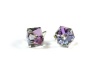 Vitrail Light Lavender Tilted Cube Swarovski Austrian Crystal Stud Earrings, 6mm