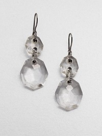From the Wicked Collection. A stunning style with clear quartz and blackened sterling silver accented with dazzling diamonds. Black rhodium-plated sterling silverClear quartzDiamonds, .36 tcwDrop, about 2.5Hook backImported From the Wicked Collection. A stunning style with clear quartz and blackened sterling silver accented with dazzling diamonds. Black rhodium-plated sterling silverClear quartzDiamonds, .36 tcwDrop, about 2.5Hook backImported