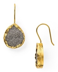 Oversized drusy gemstones are radiant on this pair of Coralia Leets earrings, accented by a rich 22K gold vermeil setting. Oversized drusy gemstones are radiant on this pair of Coralia Leets earrings, accented by a rich 22K gold vermeil setting.