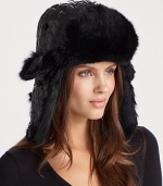 EXCLUSIVELY AT SAKS. Plush rabbit fur trim with quilted crown is the perfect accessory to keep warm in style. One size fits mostFully lined100% dyed rabbit fur; polyester crownDry clean by fur specialistImportedFur origin: China