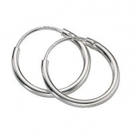 Continuous Endless Hoop Round Circle Small Sterling Silver Earrings 12mm Continuous Endless Hoop Round Circle Small Sterling Silver Earrings 12mm