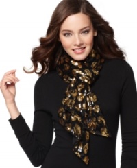 Exotic sequins make this Style&co. scarf the sexiest way to wrap up your evening look. Exotic sequins make this Style&co. scarf the sexiest way to wrap up your evening look.
