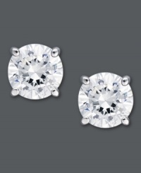 Polished to perfection. Round-cut diamond (1/2 ct. t.w.) add sweet sparkle to any look. Crafted in 14k white gold. Approximate diameter: 3-1/2 mm. Polished to perfection. Round-cut diamond (1/2 ct. t.w.) add sweet sparkle to any look. Crafted in 14k white gold. Approximate diameter: 3-1/2 mm.