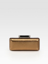 Gorgeous snake-embossed leather takes on a metallic sheen in this sleek frame-top bag.Chain shoulder strap, 20¾ dropTop clasp closureOne inside open pocketFully lined8W X 3¼H X 1¾DImported Gorgeous snake-embossed leather takes on a metallic sheen in this sleek frame-top bag.Chain shoulder strap, 20¾ dropTop clasp closureOne inside open pocketFully lined8W X 3¼H X 1¾DImported