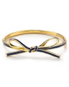 kate spade new york puts a rich spin on the girlish ribbon theme. This sweetly styled bangle is a chic reminder to be jeweled.