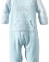 Little Me Baby-Boys Newborn Elephant Velour Footie, Light Blue, 3 Months