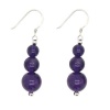 Sterling Silver Amethyst Graduated Dangle Journey Earrings