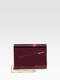 Mirror-finish acrylic in a structured silhouette, finished with a chic chain shoulder strap.Chain shoulder strap, 21½ dropMagnetic flap closureOne inside open pocketSatin lining6¾W X 5H X 1¾DMade in Italy Mirror-finish acrylic in a structured silhouette, finished with a chic chain shoulder strap.Chain shoulder strap, 21½ dropMagnetic flap closureOne inside open pocketSatin lining6¾W X 5H X 1¾DMade in Italy
