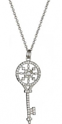 Sterling Silver with CZ Kaleidoscope Key Necklace Sterling Silver with CZ Kaleidoscope Key Necklace