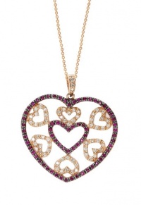 Effy Jewlery 14K Rose Gold Ruby and Diamond Heart Pendant, 1.73 TCW Effy Jewlery 14K Rose Gold Ruby and Diamond Heart Pendant, 1.73 TCW