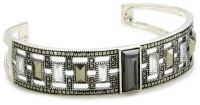 Judith Jack Magnifique Sterling Silver, Marcasite and Hematite Bangle Bracelet Judith Jack Magnifique Sterling Silver, Marcasite and Hematite Bangle Bracelet