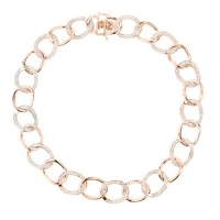 Studio 925 Padua Cubic Zirconia Rose Gold Vermeil Sterling Silver Large Link Necklace Studio 925 Padua Cubic Zirconia Rose Gold Vermeil Sterling Silver Large Link Necklace