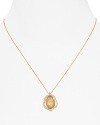 Inspired by the simplicity of colored gem stones, Nadri's crystal-rimmed pendant necklace is an eye-catching adornment that you'll wear now and treasure forever.
