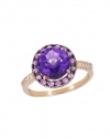 Effy Jewlery Amethyst, Pink Sapphire and Diamond Ring, 2.68 TCW Ring size 7