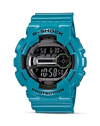 Choose your own adventure: this shock resistant G-Shock watch can totally keep pace (or set it) with features like an auto LED backlight, countdown timer, and 1/100 second stopwatch. Choose your own adventure: this shock resistant G-Shock watch can totally keep pace (or set it) with features like an auto LED backlight, countdown timer, and 1/100 second stopwatch.
