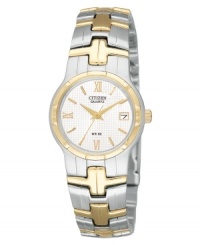 Modern design and legendary quality mark this watch by Citizen. Modern design and legendary quality mark this watch by Citizen.