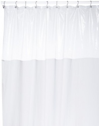 Extra Heavy VINYL Shower Curtain Anti-Bacterial - with Clear Top Extra Heavy VINYL Shower Curtain Anti-Bacterial - with Clear Top