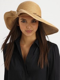 A ruched brim and unique pheasant feather band give this straw design an air of glamour. 90% toyo paper/10% cottonPheasant featherBrim, about 5¼Hand washMade in USA of imported fabrics A ruched brim and unique pheasant feather band give this straw design an air of glamour. 90% toyo paper/10% cottonPheasant featherBrim, about 5¼Hand washMade in USA of imported fabrics
