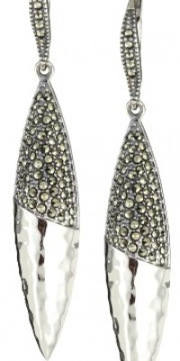 Judith Jack Silver SEA Sterling Silver and Marcasite Shield Drop Earrings Judith Jack Silver SEA Sterling Silver and Marcasite Shield Drop Earrings