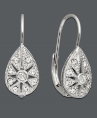 Channel the style of the stars with these red carpet-worthy drops. Crafted in a sterling silver teardrop setting, B. Brilliant earrings feature a cut-out star pattern with round-cut cubic zirconias (3/8 ct. t.w.). Approximate drop: 7/8 inch. Approximate width: 1/4 inch. Channel the style of the stars with these red carpet-worthy drops. Crafted in a sterling silver teardrop setting, B. Brilliant earrings feature a cut-out star pattern with round-cut cubic zirconias (3/8 ct. t.w.). Approximate drop: 7/8 inch. Approximate width: 1/4 inch.