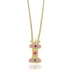 Lily Nily 18K Gold Overlay Pink Enamel Children's Initial Pendant I