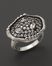 Gleaming white sapphires set in black rhodium organically shaped sterling silver. By Judith Ripka. Gleaming white sapphires set in black rhodium organically shaped sterling silver. By Judith Ripka.