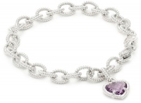 Judith Ripka Fontaine Purple Single Heart Charm Bracelet Judith Ripka Fontaine Purple Single Heart Charm Bracelet