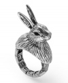 Hop to it! Styles inspired by nature are all the rage, and Bar III's adorable rabbit ring is no exception. Crafted in burnished silver-plated mixed metal with an easy-to-use stretch design.