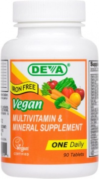 Deva Vegan Vitamins Daily Multivitamin Iron Free, 90 Tablets (Pack of 2) Deva Vegan Vitamins Daily Multivitamin Iron Free, 90 Tablets (Pack of 2)