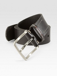 A finishing touch to any ensemble, crafted in sleek, vegetable leather with a smooth metal buckle.LeatherAbout 1½ wideImported A finishing touch to any ensemble, crafted in sleek, vegetable leather with a smooth metal buckle.LeatherAbout 1½ wideImported