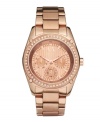 Icing on the cake. AX Armani Exchange glams up this boyfriend style watch with crystals.