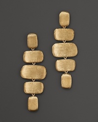 Hand-engraved 18K yellow gold drop earrings from Marco Bicego. Hand-engraved 18K yellow gold drop earrings from Marco Bicego.