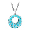 Inox Womens Aqua Blue Resin and 316L Stainless Steel Pendant (Includes 20 Chain)