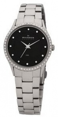 Skagen Black Dial with Silver Links Women's watch #347SSXB Skagen Black Dial with Silver Links Women's watch #347SSXB