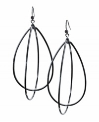 Dangle these large GUESS teardrop earrings from your ears for a dazzling effect. Crafted in silvertone mixed metal. Approximate drop: 3 inches. Dangle these large GUESS teardrop earrings from your ears for a dazzling effect. Crafted in silvertone mixed metal. Approximate drop: 3 inches.