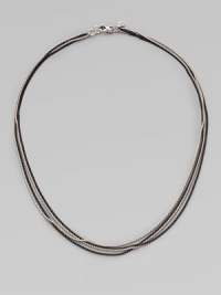 From the Chain Collection. Simple and stunning, this four-row design combines polished and blackened baby box chains.Sterling silver Length, about 17 Lobster clasp Imported From the Chain Collection. Simple and stunning, this four-row design combines polished and blackened baby box chains.Sterling silver Length, about 17 Lobster clasp Imported