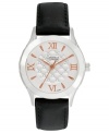 Subtle crystal shimmer and rosy accents complete the sophisticated design of this Caravelle by Bulova watch.