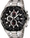 Casio Men's Stainless Steel Edifice Black Dial Tachymeter