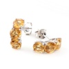 6 CT 3-Stone Citrine Earrings In Sterling Silver